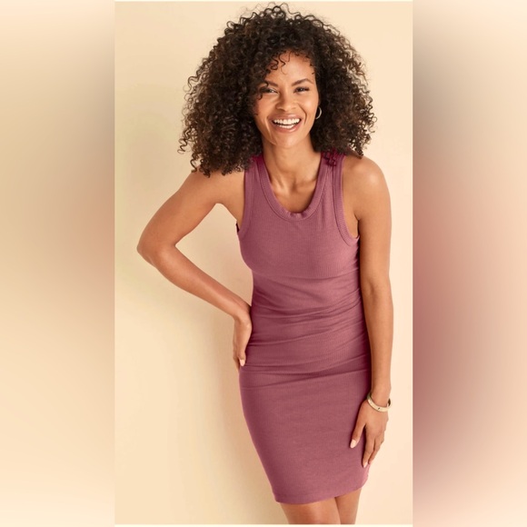VENUS Sleeveless Flexrib Mini Dress| Mauve/ Heather Rose | Small | NWT - Picture 1 of 10